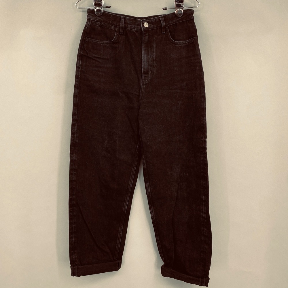 COS Tapered Leg High Rise Ankle Jeans Womens size 26 Washed Black Denim